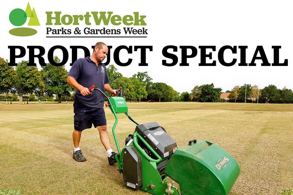 Pedestrian mower in action